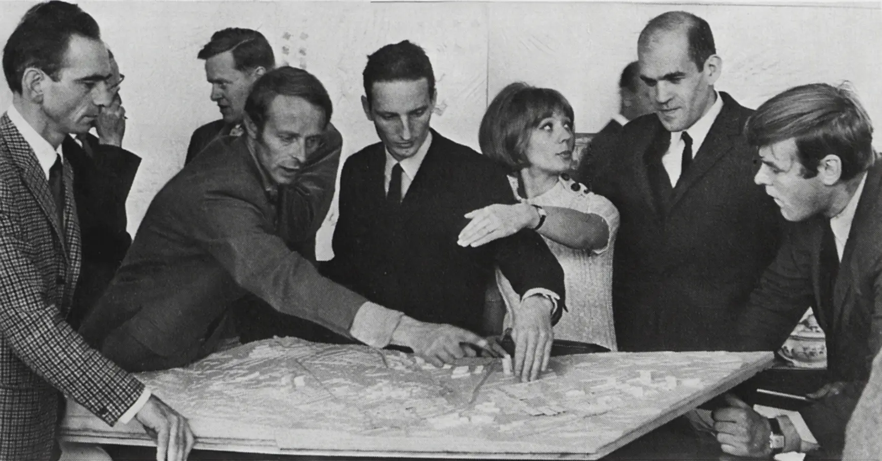 hrtb arkitekter historisk bilde av partnergruppe, Hultberg, Resen, Throne-Holst og Boguslawski