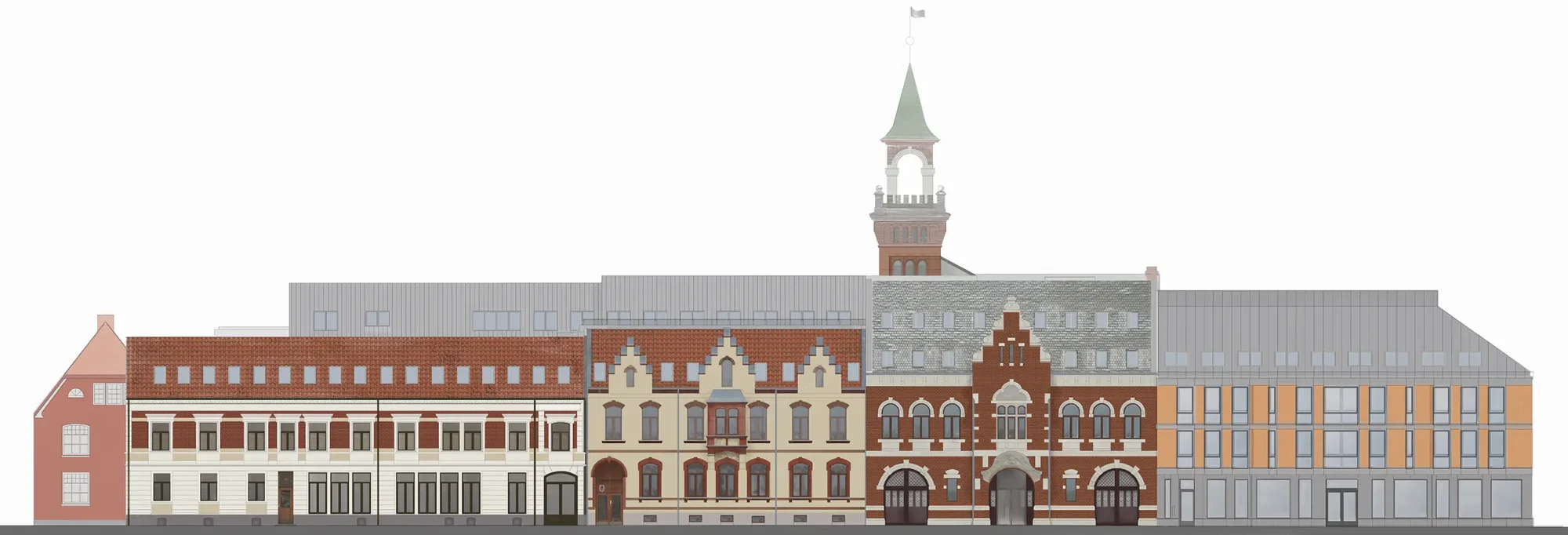 Rådhuskvartalet Kristiansand. Transformasjon av kvartalet ved Øvre torv i Kvadraturen til sitt moderne og framtidsrettede administrasjonssenter.
