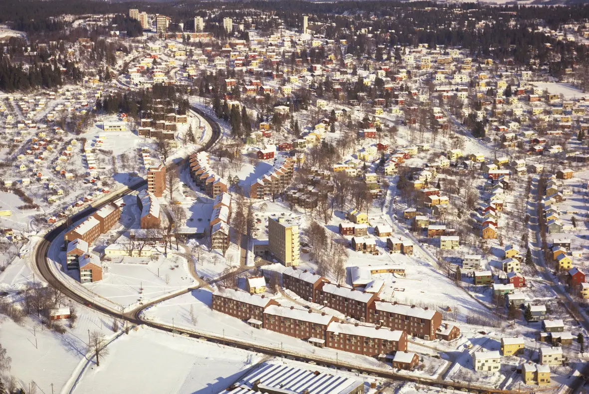 Sogn studentby, Oslo bys arkitekturpris, dronebilde. Studentskipnaden i Oslo (SiO)