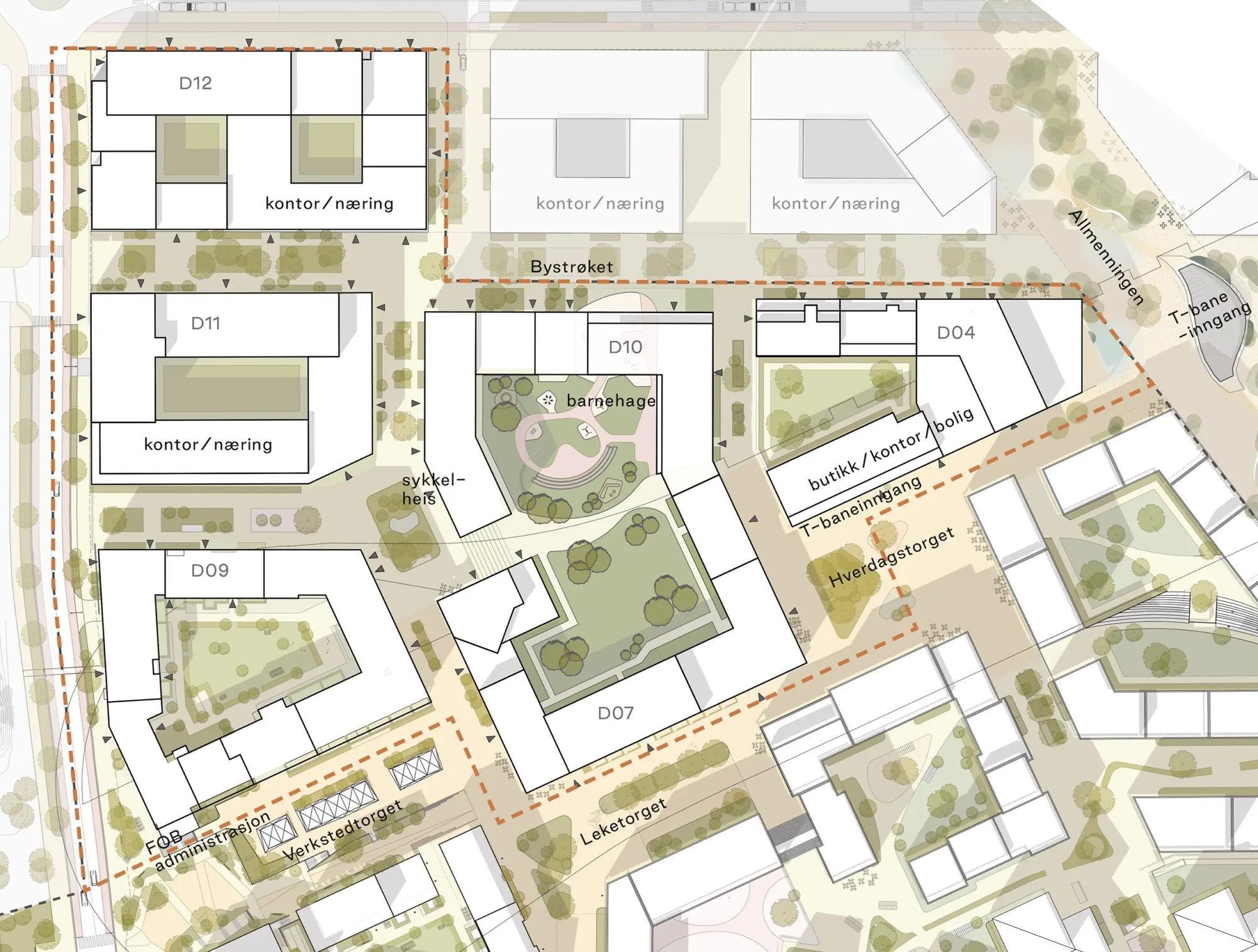 Fornebu Sør, Nordfelt sentrumsutvikling, byliv, bokvalitet, grønn mobilitet