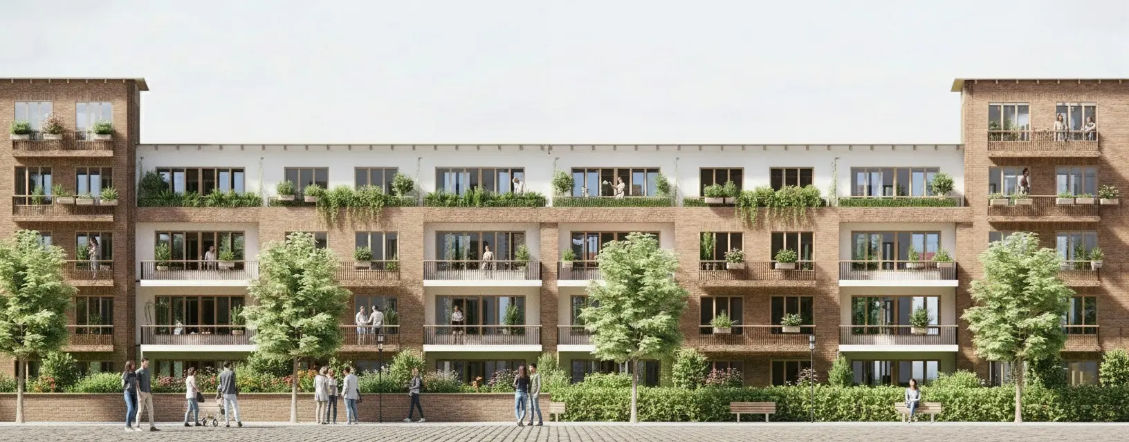 Lille Fornebu parallelloppdrag. Fasadeoppriss. Teglfasader i klassisk stilart